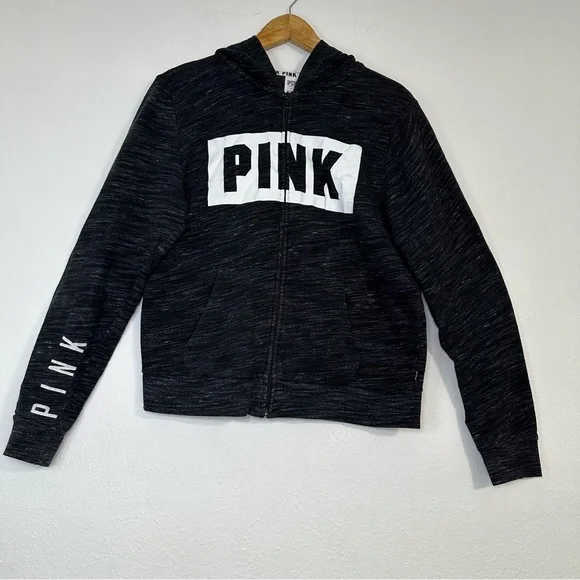 PINK Victoria's Secret Charcoal Hoodie with Logo - Picture 2 of 13